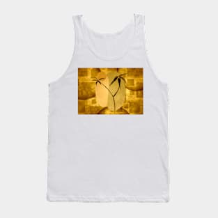 Bamboo Botanical Modern Art In Gold Tank Top